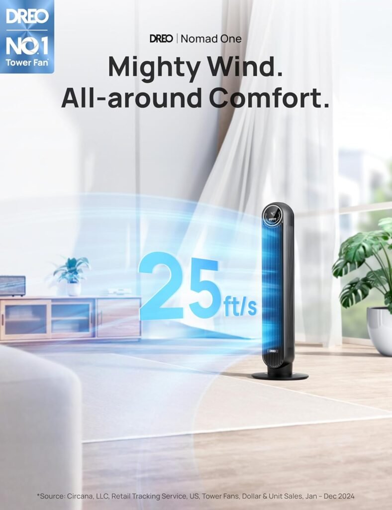 Stay Cool & Sleep Better This Summer with the Powerful Dreo Bladeless Tower Fan
